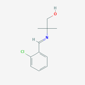 molecular formula C11H14ClNO B3049925 2-{[(e)-(2-Chlorophenyl)methylidene]amino}-2-methylpropan-1-ol CAS No. 22563-88-8