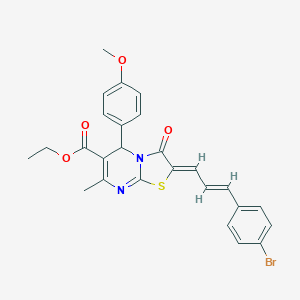 ethyl 2-[3-(4-bromophenyl)-2-propenylidene]-5-(4-methoxyphenyl)-7-methyl-3-oxo-2,3-dihydro-5H-[1,3]thiazolo[3,2-a]pyrimidine-6-carboxylate