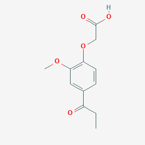 molecular formula C12H14O5 B3049939 (2-Methoxy-4-propionylphenoxy)acetic acid CAS No. 22637-50-9