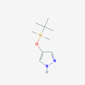 molecular formula C9H18N2OSi B3049947 4-{[tert-Butyl(dimethyl)silyl]oxy}-1H-pyrazole CAS No. 226989-29-3