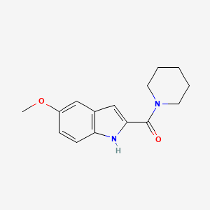molecular formula C15H18N2O2 B3049994 Piperidine, 1-((5-methoxyindol-2-yl)carbonyl)- CAS No. 22930-55-8