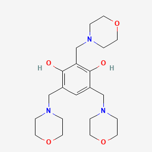 molecular formula C21H33N3O5 B3050059 2,4,6-Tris(morpholin-4-ylmethyl)benzene-1,3-diol CAS No. 23409-80-5
