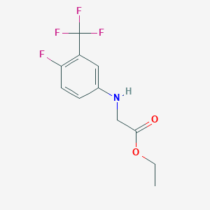molecular formula C11H11F4NO2 B3050065 2-([4-氟-3-(三氟甲基)苯基]氨基)乙酸乙酯 CAS No. 2345-05-3