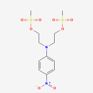 molecular formula C12H18N2O8S2 B3050115 [(4-Nitrophenyl)imino]diethane-2,1-diyl dimethanesulfonate CAS No. 23721-18-8
