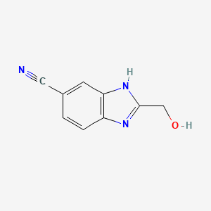 molecular formula C9H7N3O B3050120 1H-苯并咪唑-6-腈，2-(羟甲基)- CAS No. 237429-61-7