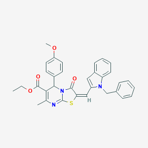 ethyl 2-[(1-benzyl-1H-indol-2-yl)methylene]-5-(4-methoxyphenyl)-7-methyl-3-oxo-2,3-dihydro-5H-[1,3]thiazolo[3,2-a]pyrimidine-6-carboxylate