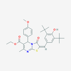 ethyl 2-(3,5-ditert-butyl-4-hydroxybenzylidene)-5-(4-methoxyphenyl)-7-methyl-3-oxo-2,3-dihydro-5H-[1,3]thiazolo[3,2-a]pyrimidine-6-carboxylate