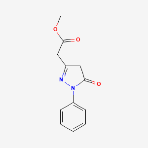 molecular formula C12H12N2O3 B3050200 methyl 2-(5-oxo-1-phenyl-4H-pyrazol-3-yl)acetate CAS No. 24246-07-9