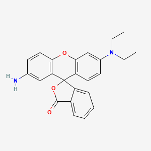 molecular formula C24H22N2O3 B3050240 2'-amino-6'-(diethylamino)spiro[isobenzofuran-1(3H),9'-[9H]xanthene]-3-one CAS No. 24460-06-8