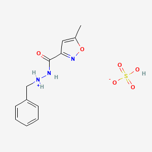 molecular formula C12H15N3O6S B3050262 3-Isoxazolecarboxylic acid, 5-methyl-, 2-benzylhydrazine, sulfate CAS No. 24631-64-9