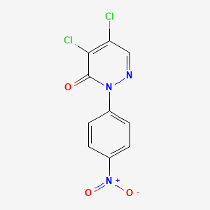 molecular formula C10H5Cl2N3O3 B3050272 4,5-二氯-2-(4-硝基苯基)-2,3-二氢哒嗪-3-酮 CAS No. 24725-60-8