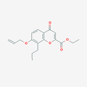 molecular formula C18H20O5 B3050292 ethyl 7-(allyloxy)-4-oxo-8-propyl-4H-chromene-2-carboxylate CAS No. 248595-13-3