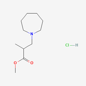 molecular formula C11H22ClNO2 B3050308 Methyl hexahydro-alpha-methyl-1H-azepine-1-propionate hydrochloride CAS No. 25027-58-1