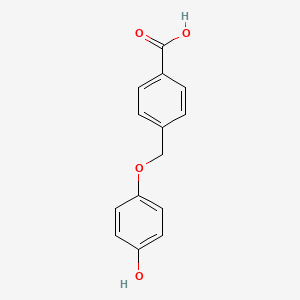 molecular formula C14H12O4 B3050363 Benzoic acid, 4-[(4-hydroxyphenoxy)methyl]- CAS No. 254116-46-6