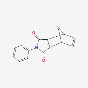 molecular formula C15H13NO2 B3050480 2-phenyl-3a,4,7,7a-tetrahydro-1H-4,7-methanoisoindole-1,3(2H)-dione CAS No. 26234-46-8