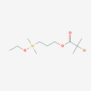 molecular formula C11H23BrO3Si B3050506 3-[Ethoxy(dimethyl)silyl]propyl 2-bromo-2-methylpropanoate CAS No. 265119-86-6