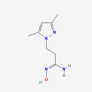 molecular formula C8H14N4O B3050508 3-(3,5-dimethyl-1H-pyrazol-1-yl)-N'-hydroxypropanimidamide CAS No. 265314-19-0