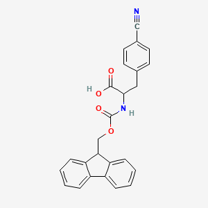 molecular formula C25H20N2O4 B3050509 3-(4-cyanophenyl)-2-(9H-fluoren-9-ylmethoxycarbonylamino)propanoic Acid CAS No. 265321-37-7