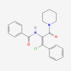molecular formula C21H21ClN2O2 B3050522 (Z)-N-(1-氯-3-氧代-1-苯基-3-(哌啶-1-基)丙-1-烯-2-基)苯甲酰胺 CAS No. 265977-72-8