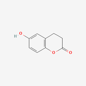 molecular formula C9H8O3 B3050531 3,4-Dihydro-6-hydroxy-2H-1-benzopyran-2-one CAS No. 2669-94-5