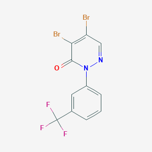 molecular formula C11H5Br2F3N2O B3050603 4,5-Dibromo-2-[3-(trifluoromethyl)phenyl]pyridazin-3(2H)-one CAS No. 27314-17-6