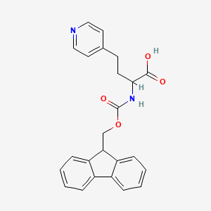 molecular formula C24H22N2O4 B3050607 2-((((9H-fluoren-9-yl)methoxy)carbonyl)amino)-4-(pyridin-4-yl)butanoic acid CAS No. 273222-02-9
