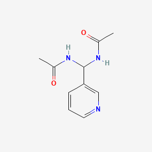molecular formula C10H13N3O2 B3050618 N-[(acetylamino)-3-pyridylmethyl]acetamide CAS No. 2737-77-1
