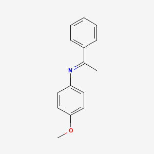 molecular formula C15H15NO B3050629 苯胺，4-甲氧基-N-(1-苯乙叉基)- CAS No. 2743-00-2