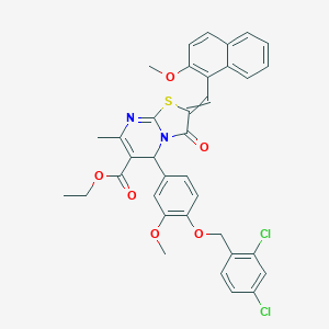 ethyl 5-{4-[(2,4-dichlorobenzyl)oxy]-3-methoxyphenyl}-2-[(2-methoxy-1-naphthyl)methylene]-7-methyl-3-oxo-2,3-dihydro-5H-[1,3]thiazolo[3,2-a]pyrimidine-6-carboxylate