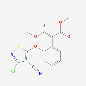 molecular formula C15H11ClN2O4S B305070 Methyl 2-{2-[(3-chloro-4-cyano-5-isothiazolyl)oxy]phenyl}-3-methoxyacrylate 