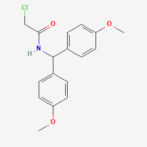 molecular formula C17H18ClNO3 B3050732 N-[bis(4-methoxyphenyl)methyl]-2-chloroacetamide CAS No. 28230-40-2