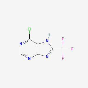 molecular formula C6H2ClF3N4 B3050735 6-氯-8-(三氟甲基)-9H-嘌呤 CAS No. 282522-06-9
