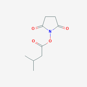 molecular formula C9H13NO4 B3050738 1-[(3-Methylbutanoyl)oxy]pyrrolidine-2,5-dione CAS No. 282540-05-0