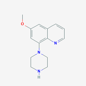 molecular formula C14H17N3O B3050739 6-Methoxy-8-(piperazin-1-YL)quinoline CAS No. 282547-38-0