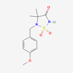 molecular formula C12H16N2O4S B3050744 5-(4-Methoxy-benzyl)-4,4-dimethyl-1,1-dioxo-1l6-[1,2,5]thiadiazolidin-3-one CAS No. 283587-22-4