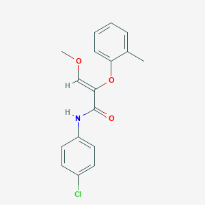 molecular formula C17H16ClNO3 B305076 N-(4-chlorophenyl)-3-methoxy-2-(2-methylphenoxy)acrylamide 