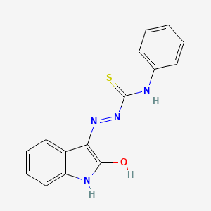 molecular formula C15H12N4OS B3050763 1-[(2-Oxoindol-3-yl)amino]-3-phenylthiourea CAS No. 28492-94-6