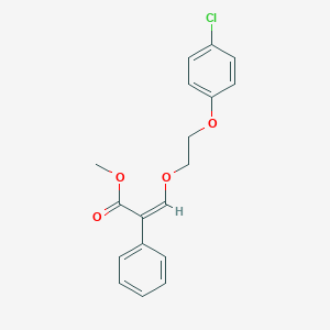 molecular formula C18H17ClO4 B305077 Methyl 3-[2-(4-chlorophenoxy)ethoxy]-2-phenylacrylate 
