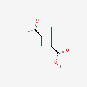molecular formula C9H14O3 B3050772 (1S,3R)-3-acetyl-2,2-dimethylcyclobutane-1-carboxylic acid CAS No. 28587-41-9