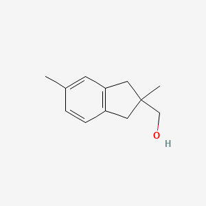molecular formula C12H16O B3050773 1H-Indene-2-methanol, 2,3-dihydro-2,5-dimethyl- CAS No. 285977-85-7