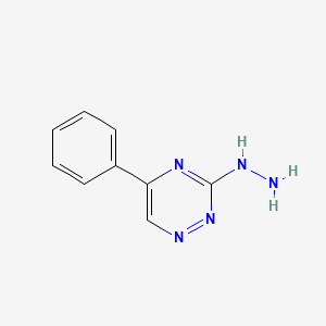 molecular formula C9H9N5 B3050786 3-Hydrazino-5-phenyl-1,2,4-triazine CAS No. 28735-29-7