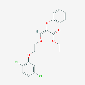 molecular formula C19H18Cl2O5 B305079 Ethyl 3-[2-(2,5-dichlorophenoxy)ethoxy]-2-phenoxyacrylate 