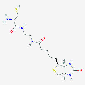 molecular formula C15H27N5O3S2 B3050797 N-Biotinyl-N'-cysteinyl Ethylenediamine Trifluoroacetic Acid Salt CAS No. 288144-42-3