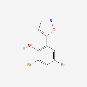 molecular formula C9H5Br2NO2 B3050802 5-(3,5-Dibromo-2-hydroxyphenyl)isoxazole CAS No. 288401-34-3