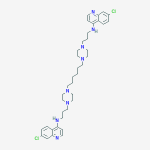 molecular formula C38H52Cl2N8 B305082 N-(7-chloro-4-quinolinyl)-N-(3-{4-[6-(4-{3-[(7-chloro-4-quinolinyl)amino]propyl}-1-piperazinyl)hexyl]-1-piperazinyl}propyl)amine 