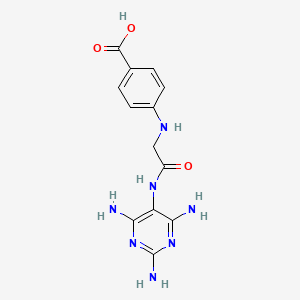 molecular formula C13H15N7O3 B3050821 4-({2-Oxo-2-[(2,4,6-triaminopyrimidin-5-yl)amino]ethyl}amino)benzoic acid CAS No. 28951-80-6