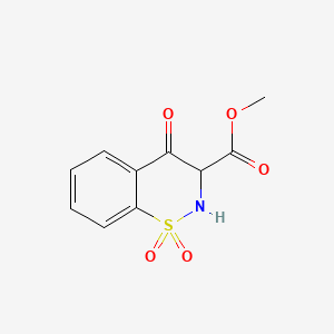 molecular formula C10H9NO5S B3050855 Methyl 3,4-dihydro-4-oxo-2H-1,2-benzothiazine-3-carboxylate 1,1-dioxide CAS No. 29209-29-8