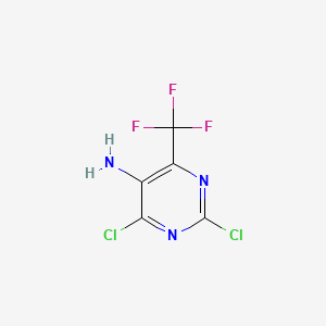 molecular formula C5H2Cl2F3N3 B3050864 2,4-Dichloro-6-(trifluoromethyl)-5-pyrimidinamine CAS No. 2925-96-4