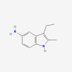 molecular formula C11H14N2 B3050901 3-Ethyl-2-methyl-1h-indol-5-amine CAS No. 2964-26-3