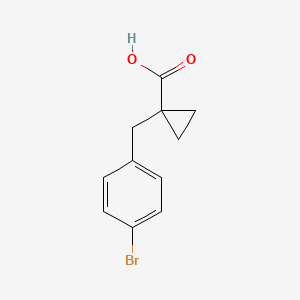 molecular formula C11H11BrO2 B3050920 Cyclopropanecarboxylic acid, 1-[(4-bromophenyl)methyl]- CAS No. 29765-45-5